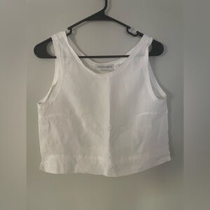 Joyce Ridings White linen tank